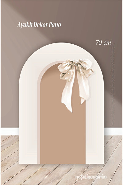 neşeli günlerim خلفية ذات طابع فيونكة كريمية بطول 70 سم |   تصميم |   باب |   غرفة |   ديكور