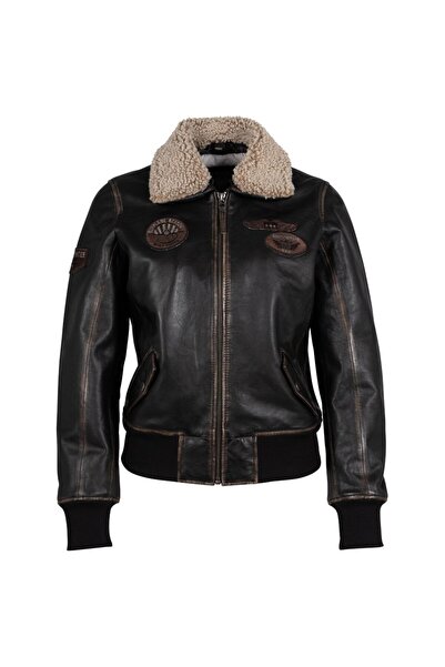 mauritius Women's Black Vintage Leather Jacket GWNastja 2