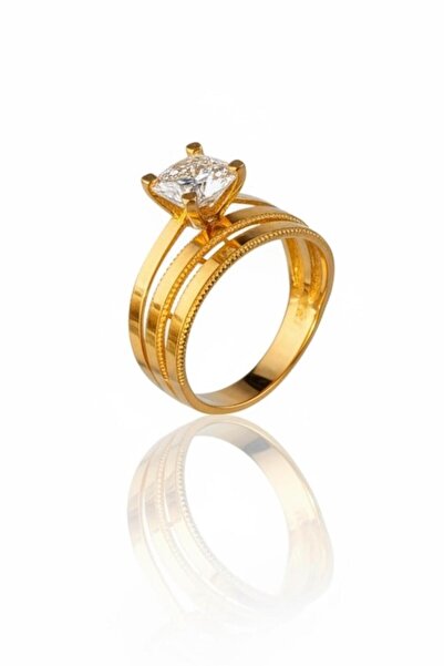 Çgk Çiğdem Gürel Kuyumculuk 8 Ayar Tektaş Twin Altın Yüzük – Zarif ve Klasik ...