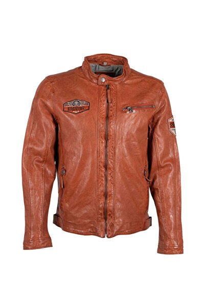 mauritius Men's Gipsy Orange Leather Jacket GMRydoz