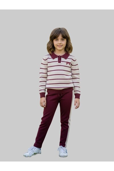 CREATED 4 YOU Girls' winter set consisting of a striped jacket and comfortabl...