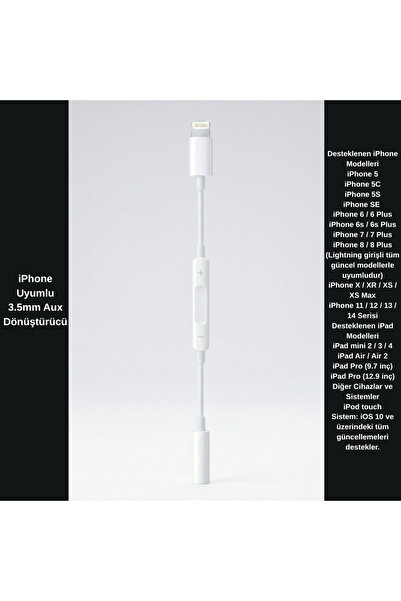 VOREX iPhone Compatible Lightning to 3.5mm Aux Headphone Converter Adapter - Music and Volume Control Supported