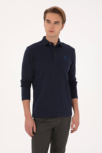 U.S. Polo Assn. Men's Regular Fit Polo Neck Navy Blue Basic Sweatshirt 503076...