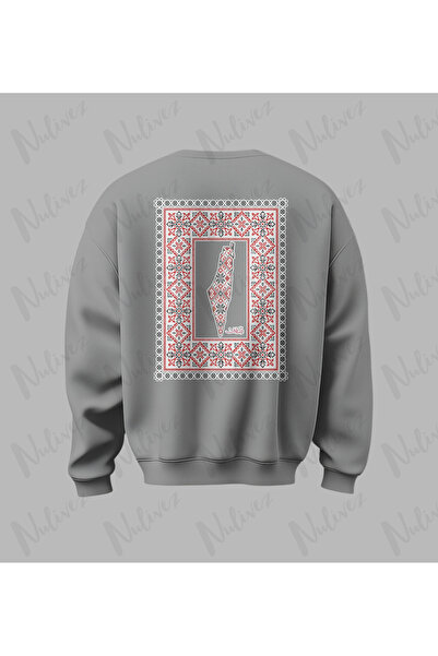 Nulivez سويت شيرت بتصميم فلسطين مطبوع عالي الجودة للجنسين قصة فضفاضة برقبة دا...