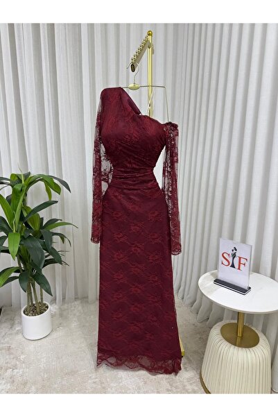 Banan dresses فستان سهرة طويل بلون خمري فاخ