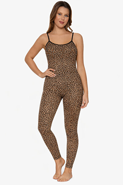 bendengiy Leopard Cotton Rope Strap Elastic Waist Athlete Leggings Set