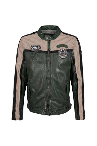 mauritius Geaca de Piele Barbati Verde Inchis GMNigel