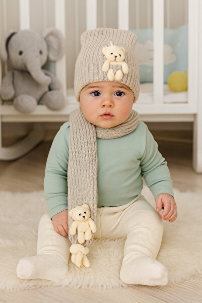tinitins Knitwear Baby Boy Scarf Beanie Set of 2