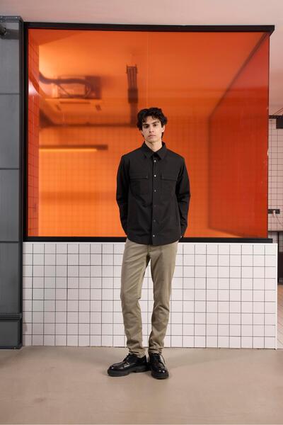 GMG FIRENZE Siyah Erkek Regular Fit Dış Gömlek GU25MSS15002