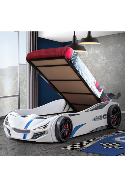 Setay Arabalı Yatak, Merso Bazalı Rüzgarlıklı Ledli Arabalı Yatak, Ledli - Beyaz