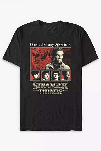 Karakedi Μαύρο μπλουζάκι Unisex Stranger Things με τίτλο «One Last Strange Ad...