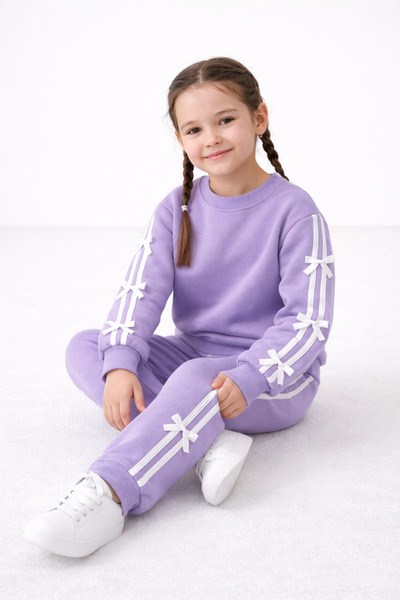 Beka Kids Дънки с каишки и панделки за момичета с джобове, удобен комплект спортен екип