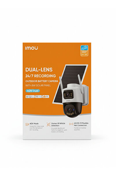 Imou كاميرا مراقبة عدستين مزدوجة خارجية تعمل بالطاقة الشمسية بدقة 10ميجا