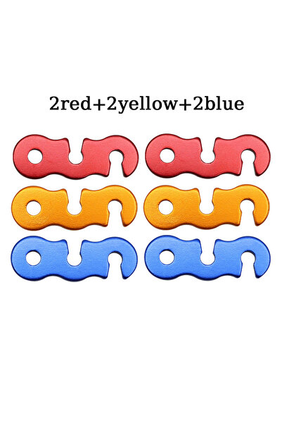 Choice مجموعة متعددة من 6 قطع من مشابك حبال الخيمة القابلة للتعديل، مشابك حبا...