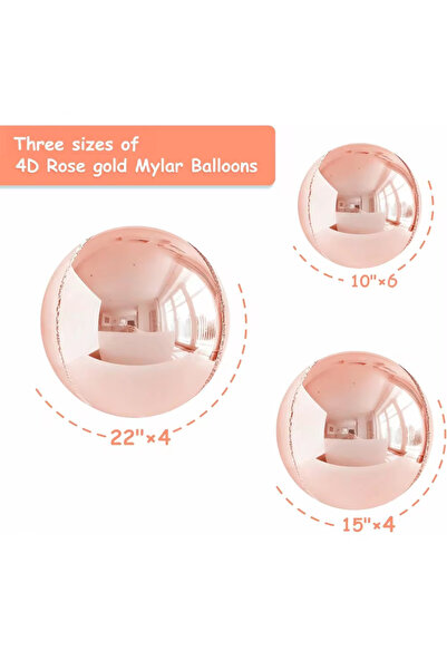 Choice كما هو موضح في الصورة، مجموعة من 14 بالونًا من رقائق الذهب الوردي بأحج...