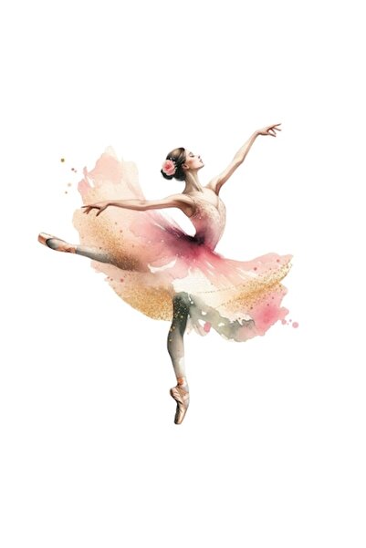 OEM Αυτοκόλλητο τοίχου VERSAGO για παιδικό δωμάτιο, μπαλαρίνα, ροζ, 83/72 εκ.