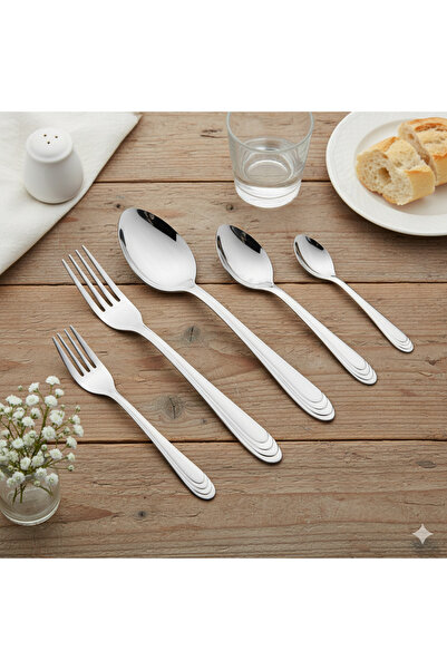 casa rosa 60-piece stainless steel cutlery set, silver