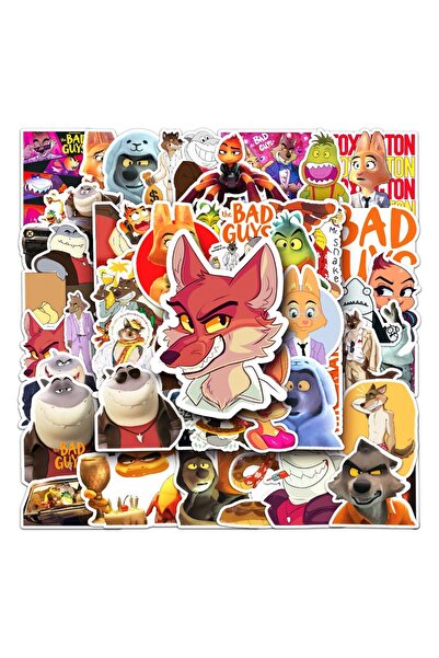 Choice QT-302 50 قطعة ملصقات جرافيتي كرتونية للأشرار، مناسبة للحقائب، والقرطا...