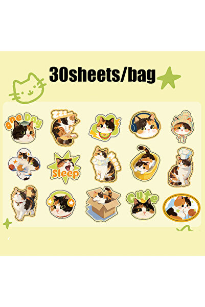 Choice1 D 30 ورقة/كيس ملصقات سلسلة بيت القطط اللطيفة ذات الطابع الحيواني الأل...