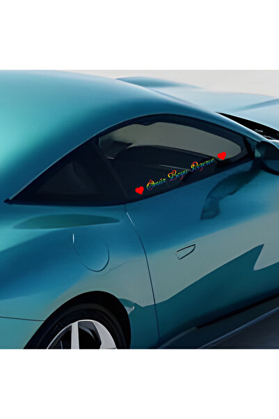 AlpiLeo Kalp Detaylı İsimli Oto Çıkartma - Hologram Folyo Oto Motor Scooter Cam Yazısı 4x25 cm