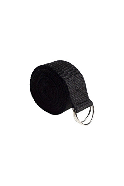 Choice Black 183* 3.8cm Yoga Stretching Belt Cotton Fitness Yoga Belt Adjustable Woven Elastic D-Ring Buckl