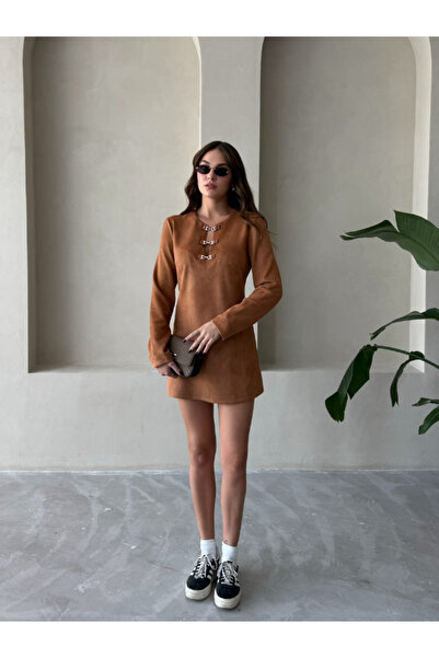 thelowely MİNİ SUNİ SÜET ELBİSE