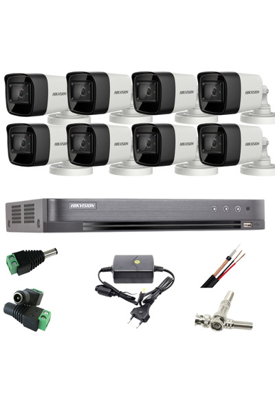 Hikvision Professional Surveillance System 8 Cameras 5MP Turbo HD IR 40m