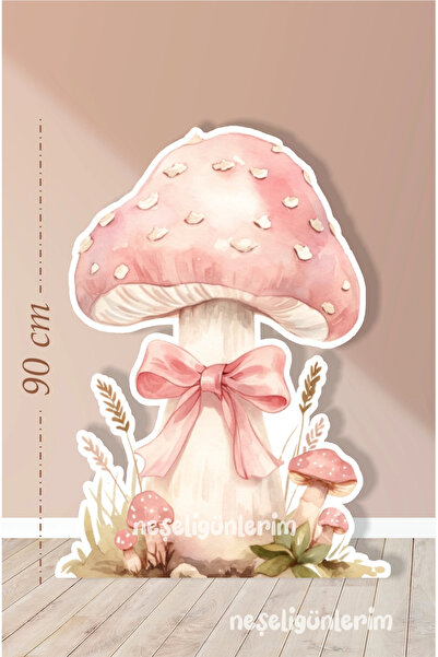 neşeli günlerim Πάνελ με ροζ φιόγκο και μανιτάρια 90 εκ. |   ροζ |   Πούδρα |   Διακόσμηση