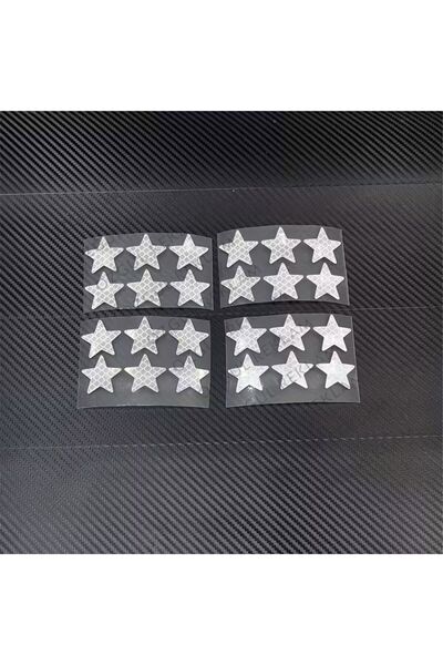 ÖZGÜL REKLAM 24 ADET Yıldız Petekli Fosfor Reflektör sticker Kask/ Araba stic...