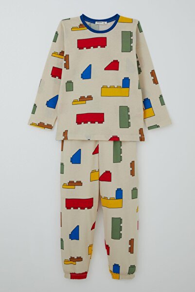 Breeze Σετ πιτζάμες για αγόρια με πολύχρωμα σχέδια Lego, ηλικίας 4-8 ετών, κρεμ