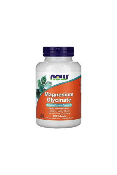 Now Foods 7337390128أقراص جليسينات المغنيسيوم عالية الامتصاص من ناو فودز، 180 قرصًا