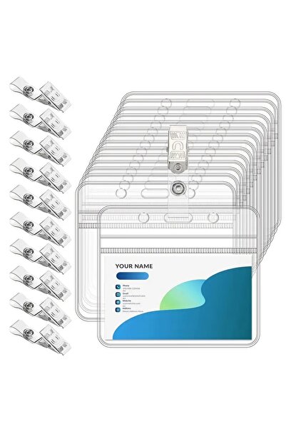 Choice 10sets transparent waterproof soft chest card holders for guest work I...