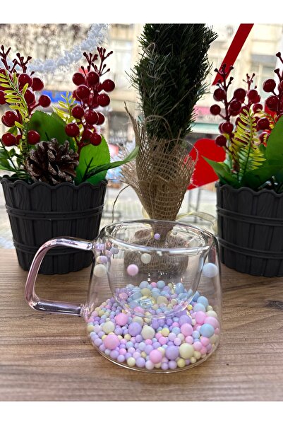 BAYSA Renkli Boncuklu kahve bardağı