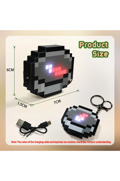 Choice سلسلة مفاتيح بوصلة بكسل قابلة لإعادة الشحن، قطعة واحدة عشوائية، تصميم ...