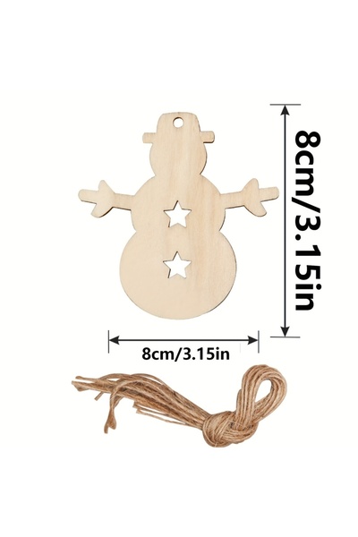 Choice1 20pcs Wooden Snowman Decorations With Star Cut, Suitable For Christma...