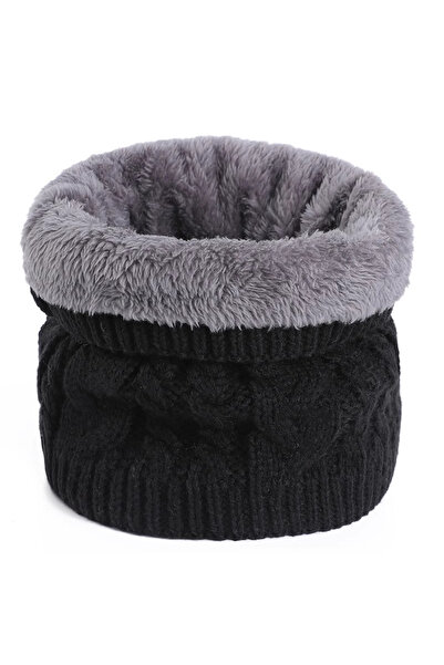 Choice قناع رقبة حراري شتوي أسود للرجال والنساء، مقاوم للرياح ومبطن بالفرو، م...