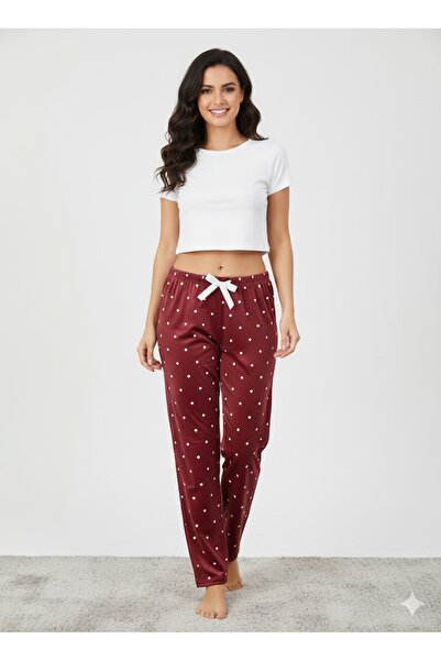 Lady Queen French Velvet Elastic Waist Pajama Bottoms