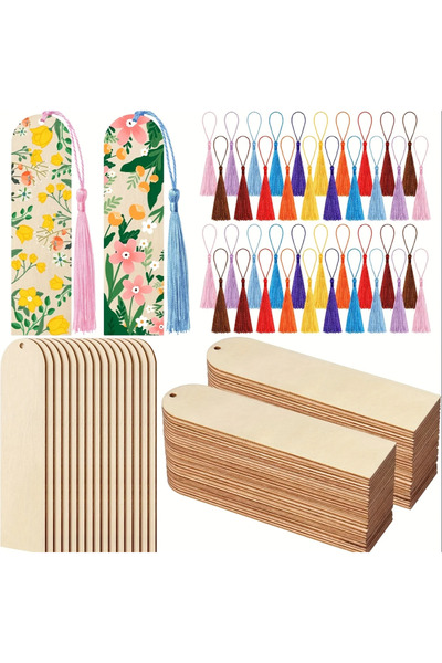 Choice 20 قطعة من فواصل الكتب الخشبية غير المكتملة، فواصل كتب خشبية يمكنك صنع...