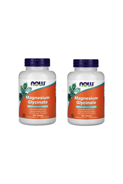 Now Foods أقراص جليسينات المغنيسيوم عالية الامتصاص من ناو فودز، 180 قرصًا 1+1