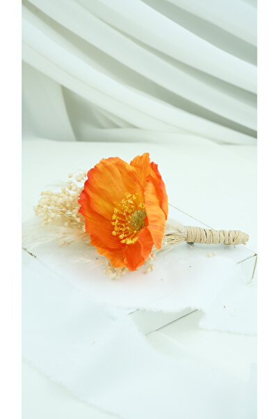Buketlife Orange and White Groom Boutonniere