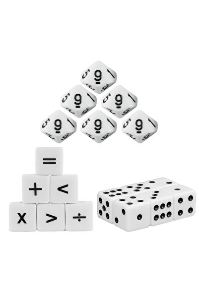 Choice WHITE 18Pcs Math Teaching Dice Set Ideal for Educational Activities Bo...