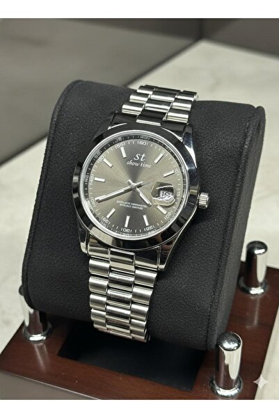 Feronnucci Silver Color Calendar Men's Metal Steel Band Analog Wrist Watch + ...