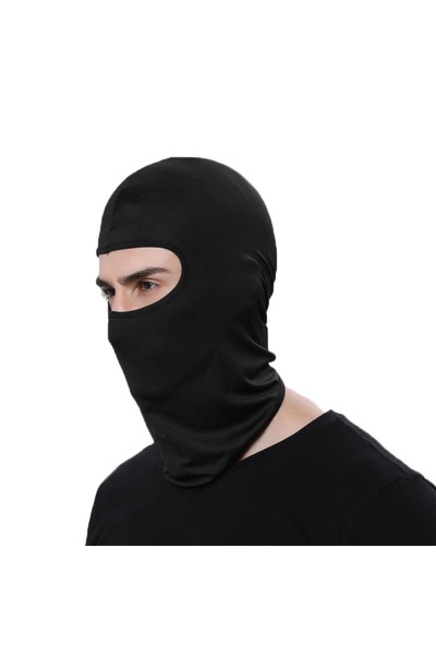 Choice قناع وجه أسود من الليكرا، قطعة أو ثلاث قطع، مناسب للدراجات النارية وال...