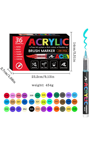 Choice مجموعة أقلام تلوين أكريليك مقاومة للماء، تتضمن 36 لونًا (من 12 إلى 72 ...