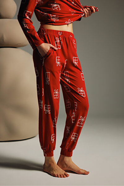 Hays Kadın Pamuklu Cepli Uzun Pijama Altı