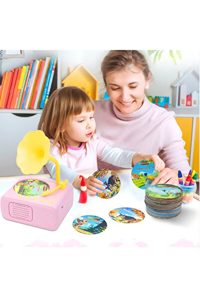 Choice لعبة فونوغراف للأطفال بتصميم جديد باللون الوردي، آلة سرد قصص للأطفال م...