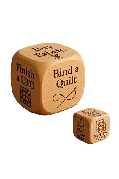 Choice نرد خياطة مصنوع يدويًا من الخشب، نرد قرارات الخياطة مع 6 مهام خياطة، أ...