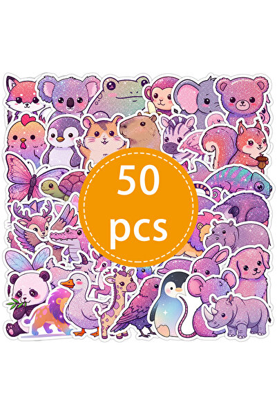 Choice 50 قطعة - TZ-339، 50 قطعة من ملصقات حيوانات لامعة لطيفة بنمط جرافيتي، ...