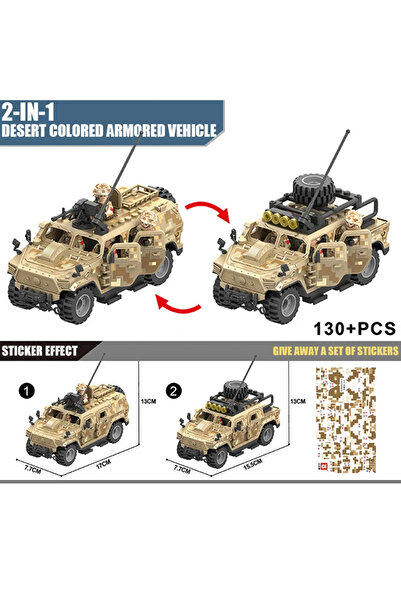 Choice5 779D WW2 TBS Assault Team Military Hummer Jeep Armored Vehicle Buildi...