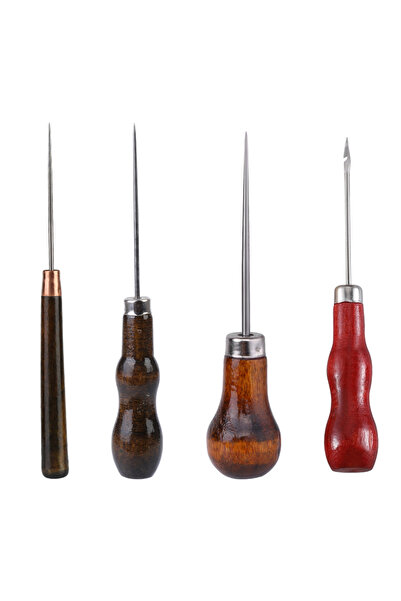 Choice مجموعة من 3 قطع من أدوات الخياطة والتطريز الجلدية من إيمازي، بمقبض خشب...